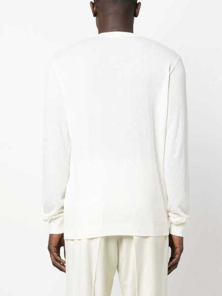 Tricouri Versace Versace Long Sleeve Cotton Blend T-Shirt Beige Barbati (BM 12060411) 4