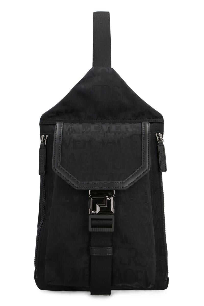 Versace VERSACE TECHNICAL FABRIC BACKPACK WITH LOGO BLACK