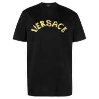 Tricouri Versace Logo Embroidery Cotton T-Shirt Barbati