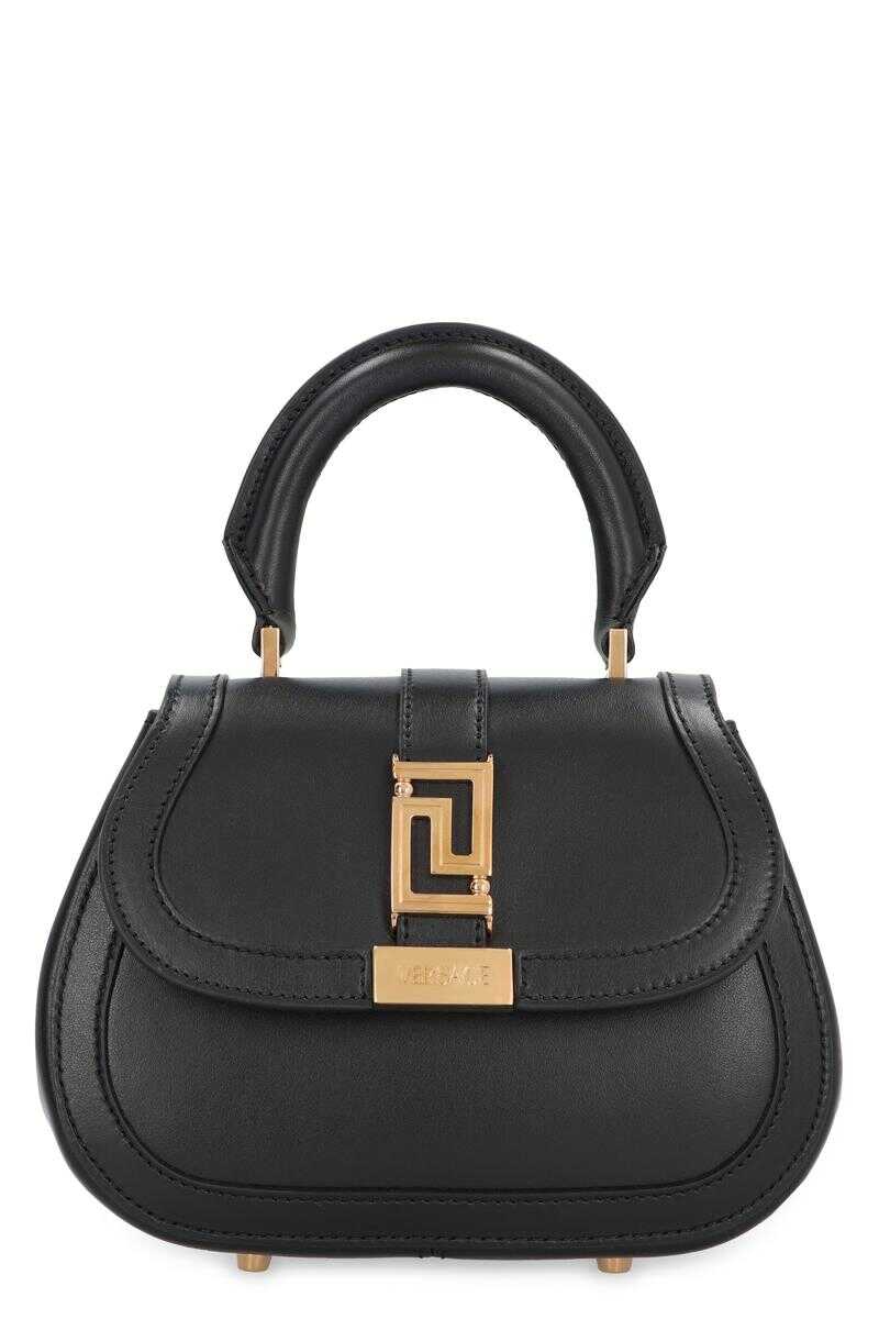 Versace VERSACE GRECA GODDESS LEATHER MINI BAG BLACK