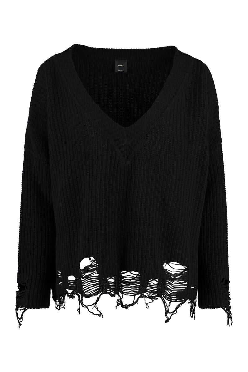 Pinko PINKO OSTRICA WOOL PULLOVER BLACK