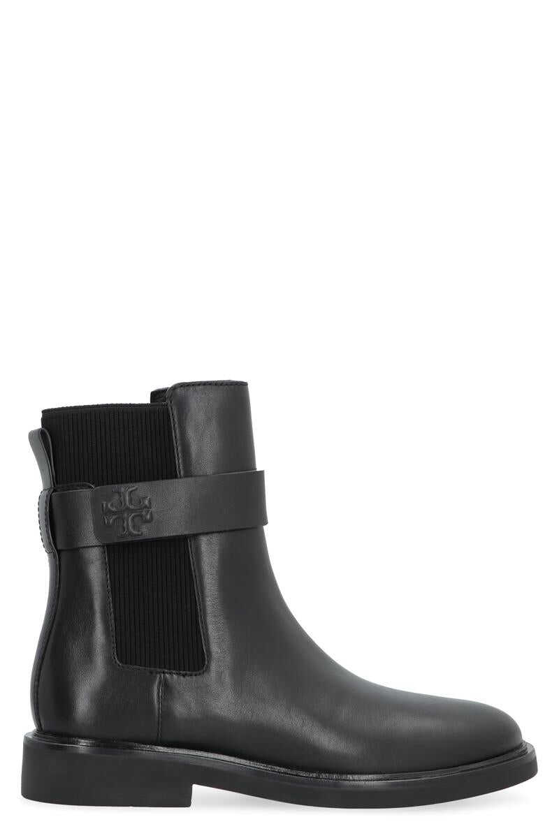 Tory Burch TORY BURCH LEATHER CHELSEA BOOTS BLACK