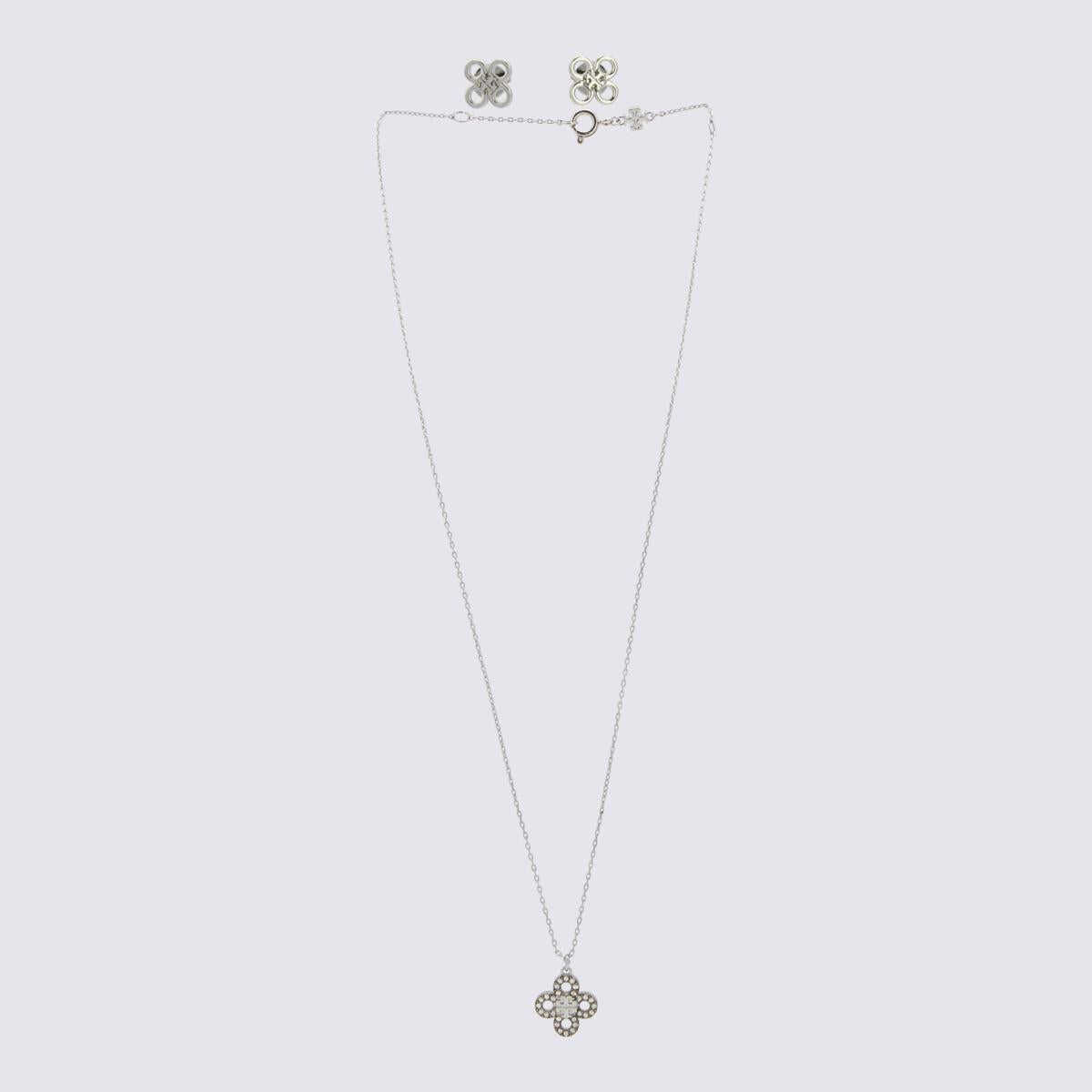 Tory Burch TORY BURCH SILVER BRASS KIRA NECKLACE TORY SILVER / CRYSTAL