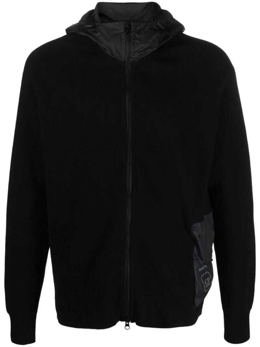 C.P. Company C.P. COMPANY METROPOLIS SERIES DOUBLE MIXED ZIPPED HOODIE CLOTHING BLACK