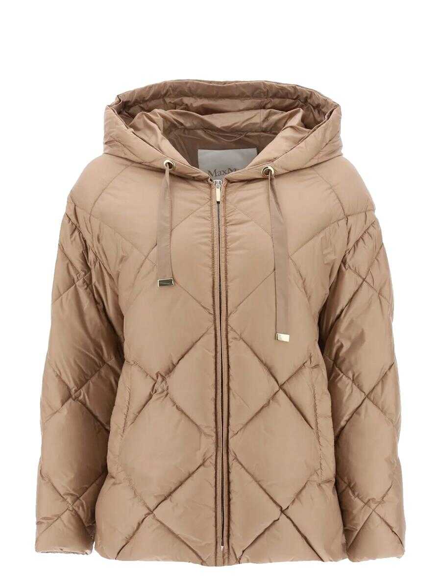Max Mara MAX MARA THE CUBE Tremme reversible down jacket in water-resistant canvas CAMEL