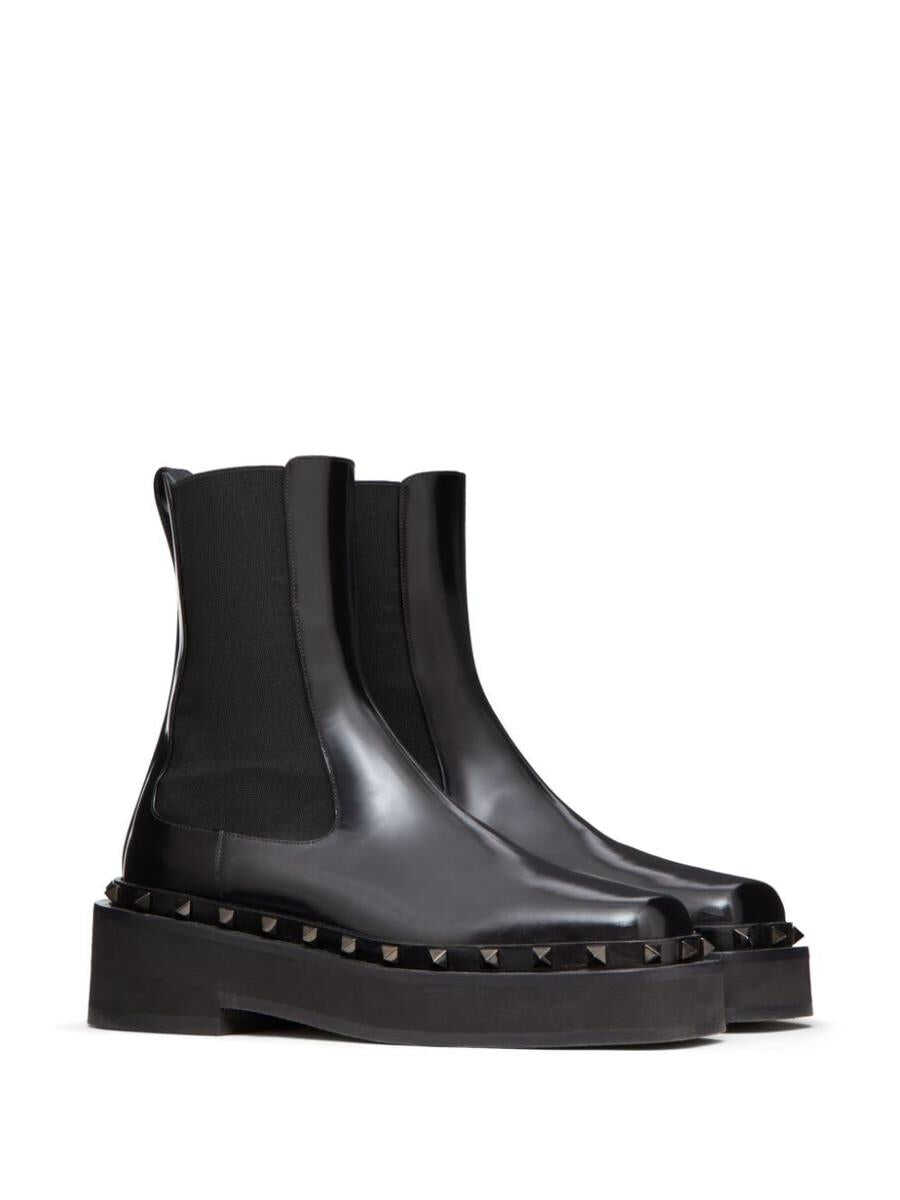 Valentino Garavani VALENTINO GARAVANI Rockstud M-Way leather boots BLACK