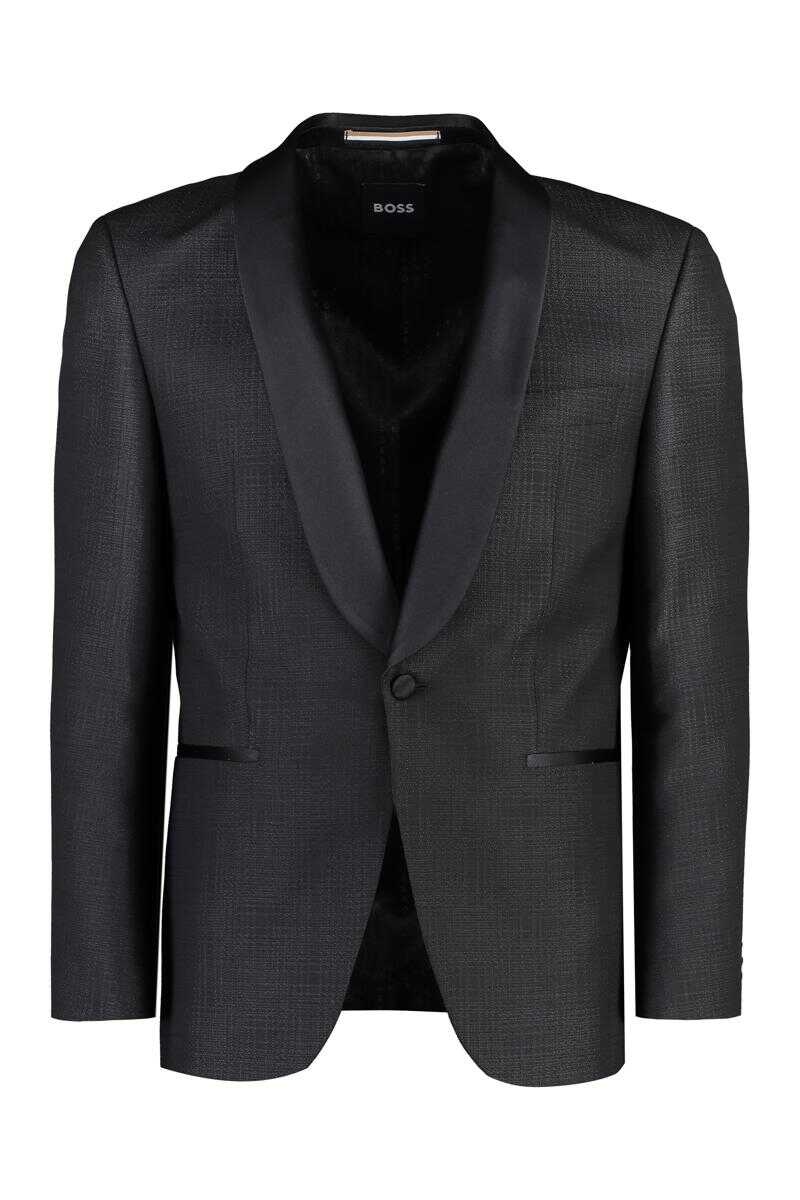 Hugo Boss BOSS SINGLE-BREASTED VIRGIN WOOL JACKET BLACK