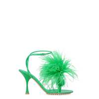 Pantofi cu toc Bottega Veneta Dot Leather Sandals With Feathers Femei