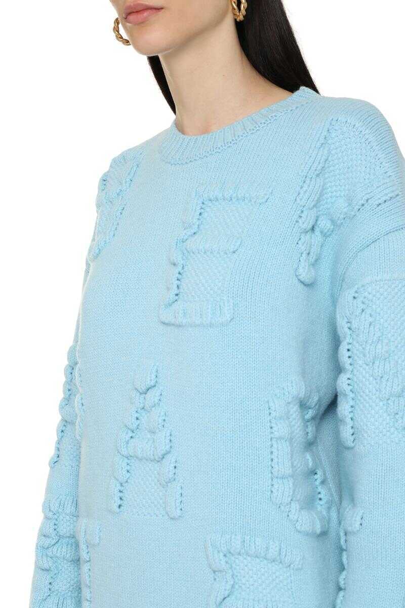 Pulovere Bottega Veneta Bottega Veneta Crew-Neck Wool Sweater BLUE Femei (BM 12067941) 5