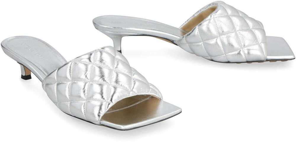 Pantofi cu toc Bottega Veneta Bottega Veneta Padded Leather Sandals SILVER Femei (BM 12068775) 3