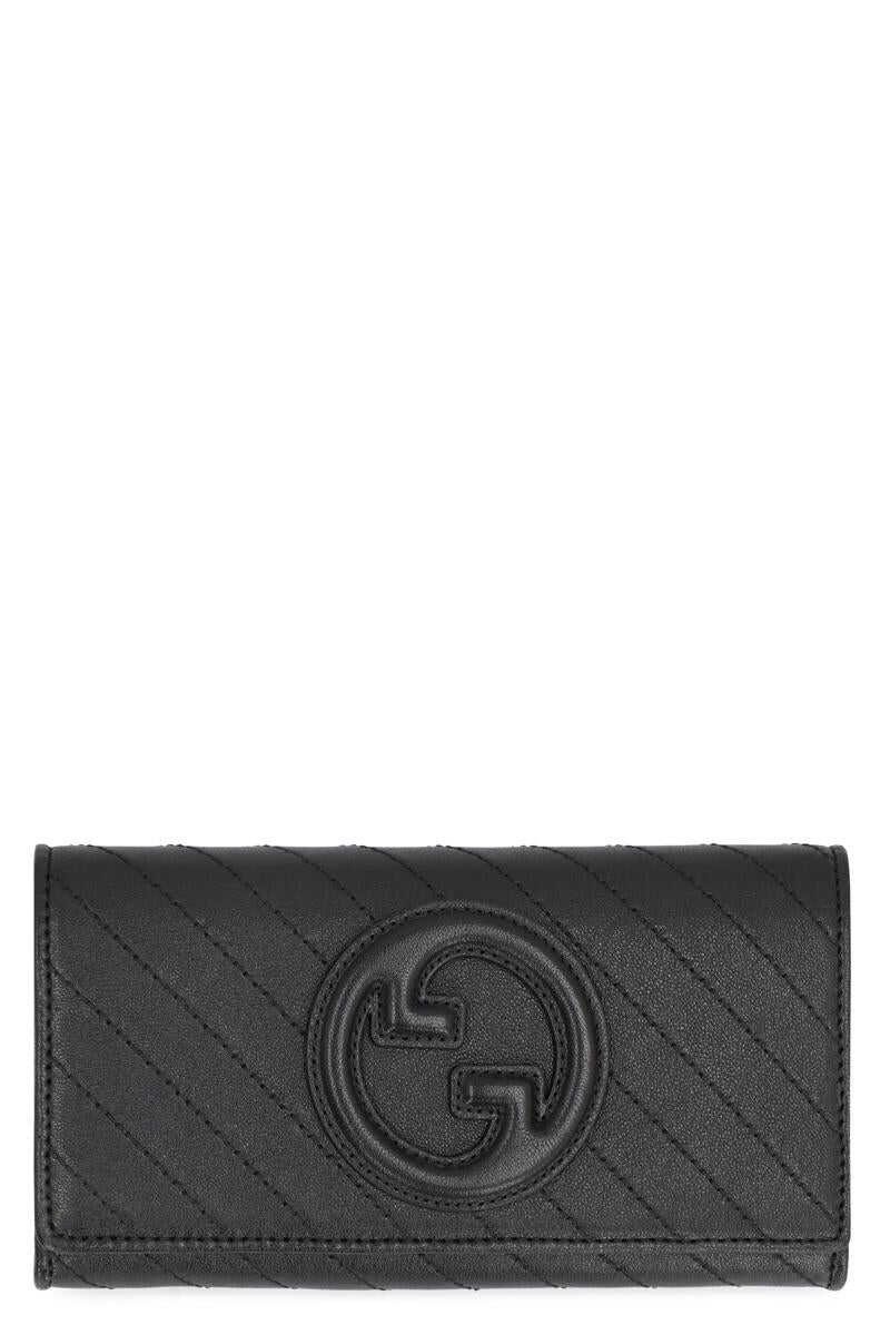 Gucci GUCCI GUCCI BLONDIE CONTINENTAL WALLET IN LEATHER BLACK
