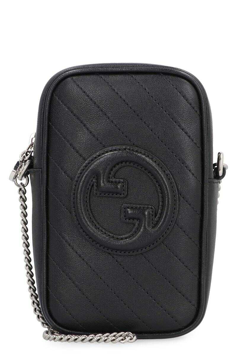 Gucci GUCCI GUCCI BLONDIE LEATHER MINI CROSSBODY BAG BLACK