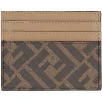 Portofele Fendi pentru Barbati - Portofele Fendi FENDI COATED CANVAS CARD HOLDER BEIGE Barbati (BM 12070842) - B-mall.ro