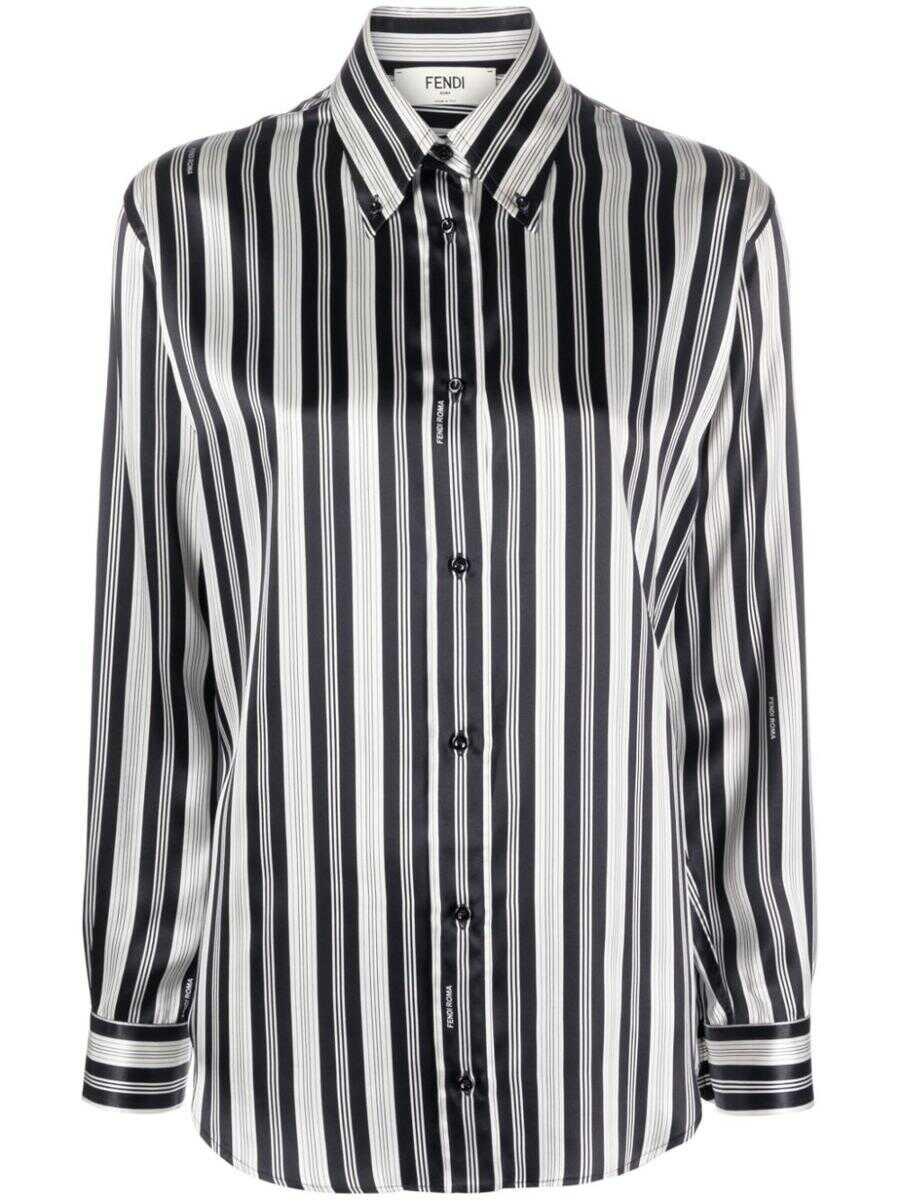 Fendi FENDI Silk striped shirt BLACK