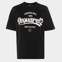 Tricouri Polo DSQUARED2 BLACK COTTON T-SHIRT Femei