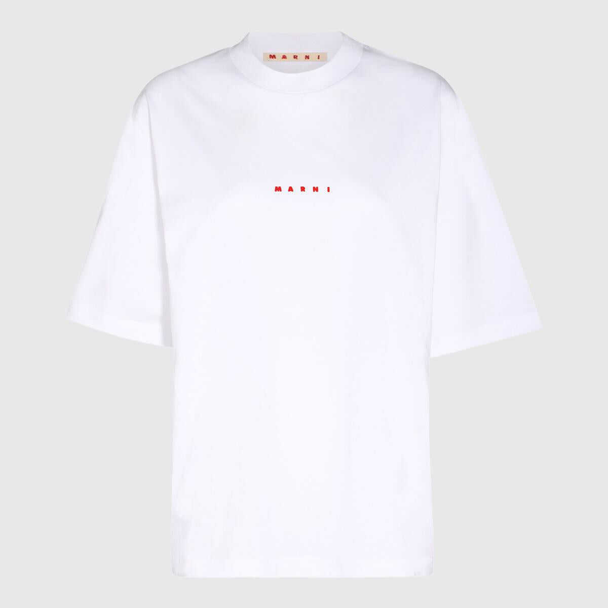 Marni MARNI WHITE COTTON T-SHIRT LILY WHITE