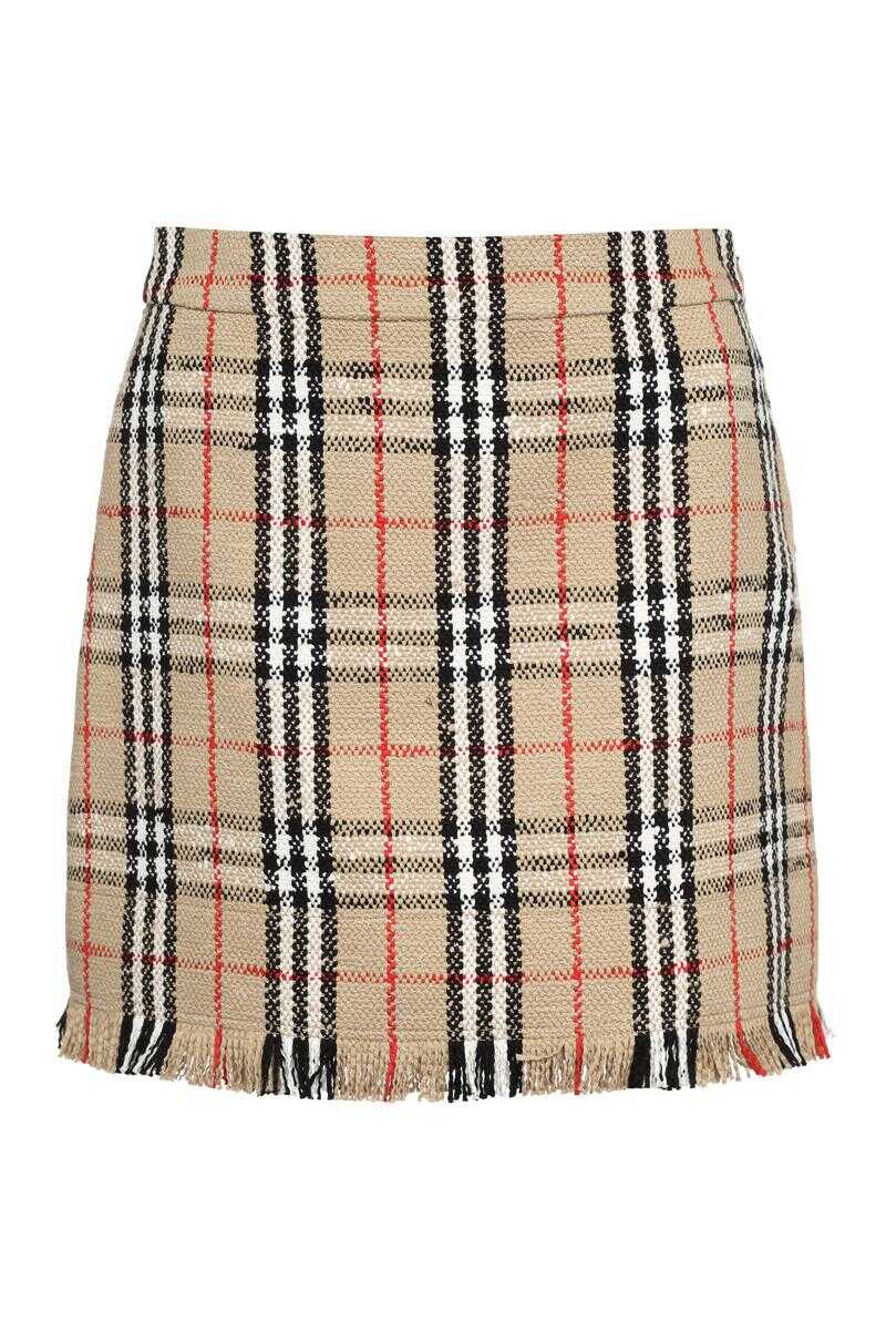 Burberry BURBERRY BOUCLÉ WOOL SKIRT BEIGE