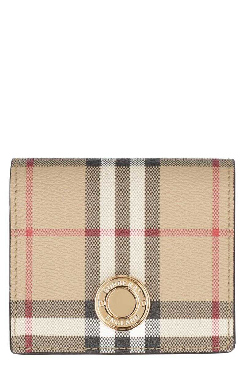 Burberry BURBERRY CHECK PRINT WALLET BEIGE