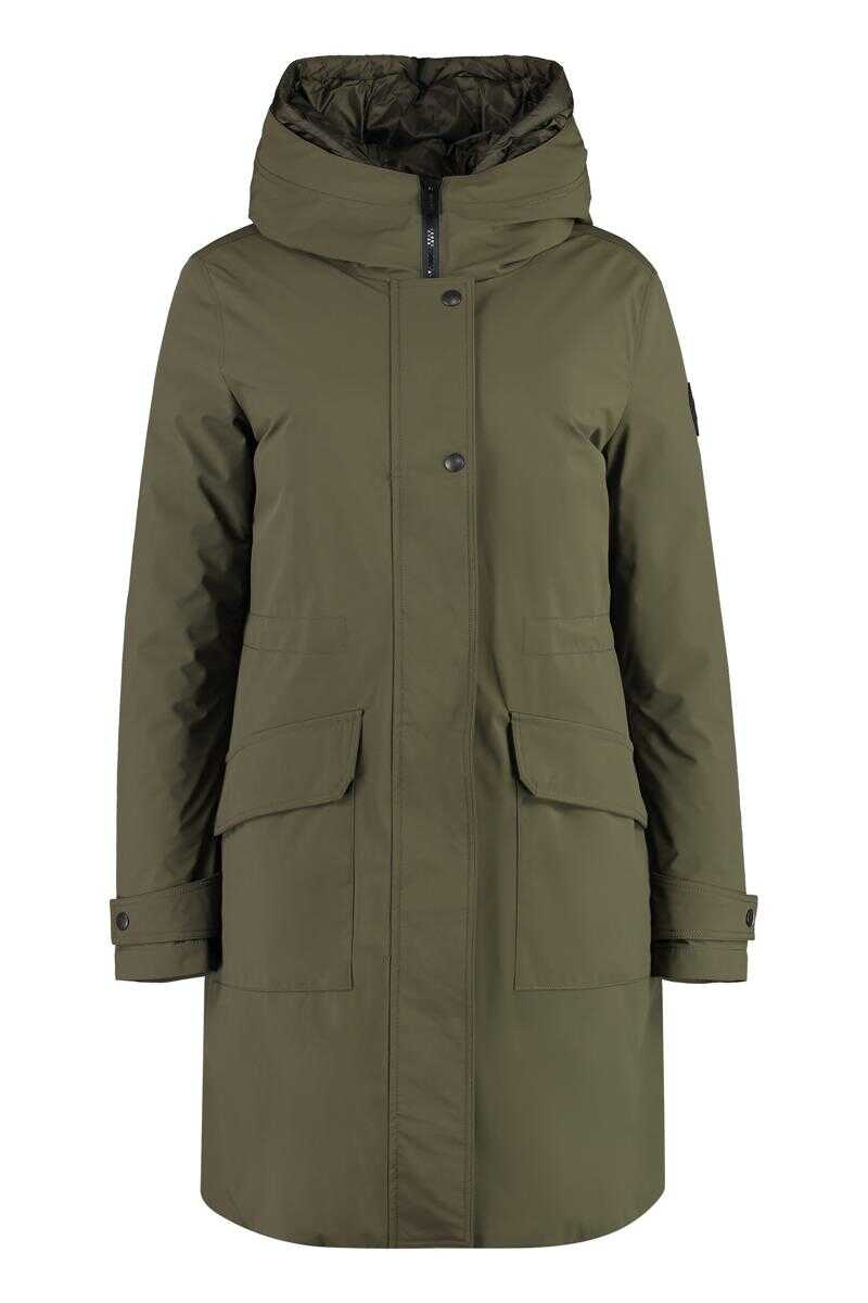 Woolrich WOOLRICH MILITARY TECHNICAL FABRIC PARKA WITH INTERNAL REMOVABLE DOWN JACKET GREEN