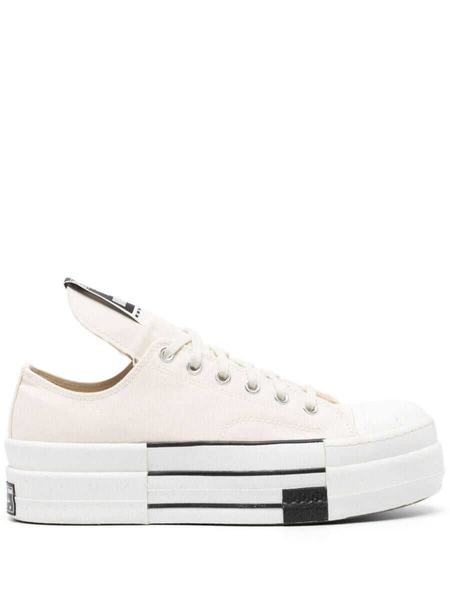 Rick Owens RICK OWENS x DRKSHDW oversized-tongue lace-up sneakers WHITE