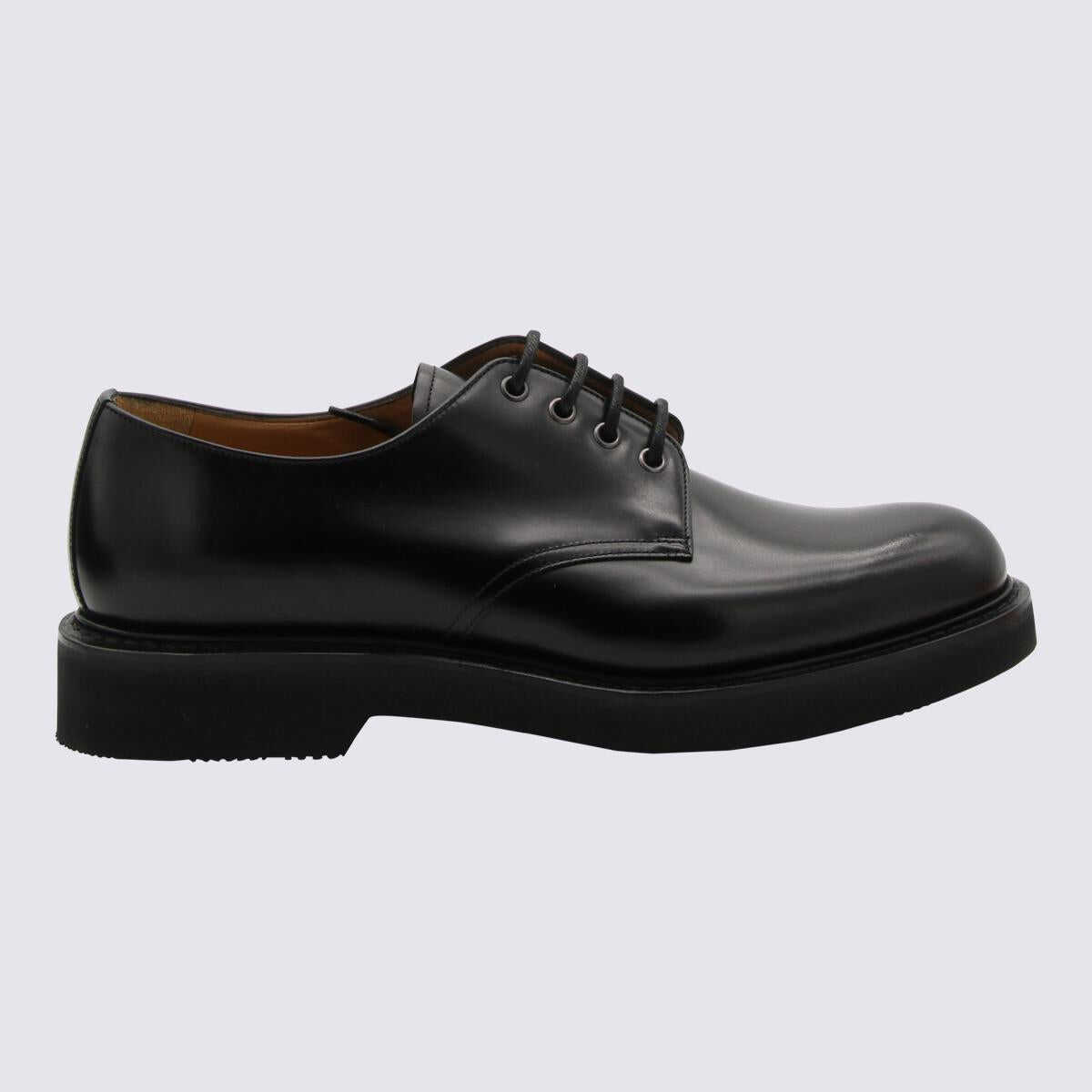Church\'s CHURCH\'S BLACK LEATHER LYMM LACE UP SHOES Black