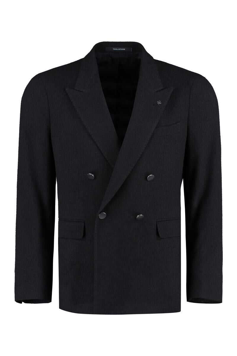 Tagliatore TAGLIATORE DOUBLE-BREASTED WOOL JACKET BLACK