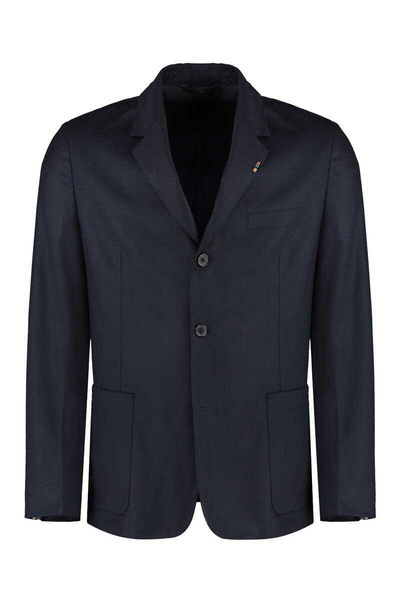 Paul Smith PAUL SMITH WOOL-CASHMERE BLEND TWO-BUTTON BLAZER BLUE