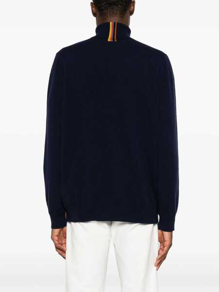 Pulovere Paul Smith Paul Smith Cashmere Turtleneck Sweater BLUE Barbati (BM 12097599) 4
