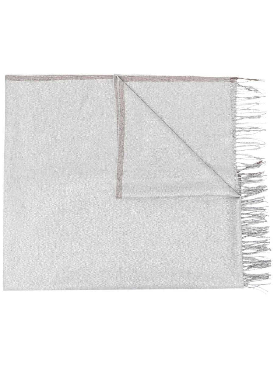 Brunello Cucinelli BRUNELLO CUCINELLI Fringed cashmere scarf BEIGE