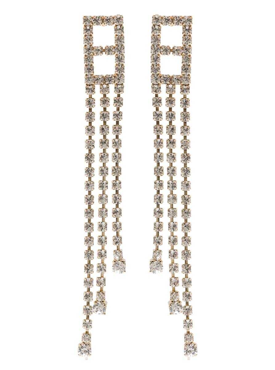 SILVIA GNECCHI Downtown Earrings with Crystal Embellishment in Gold-tone Brass Woman GREY image5