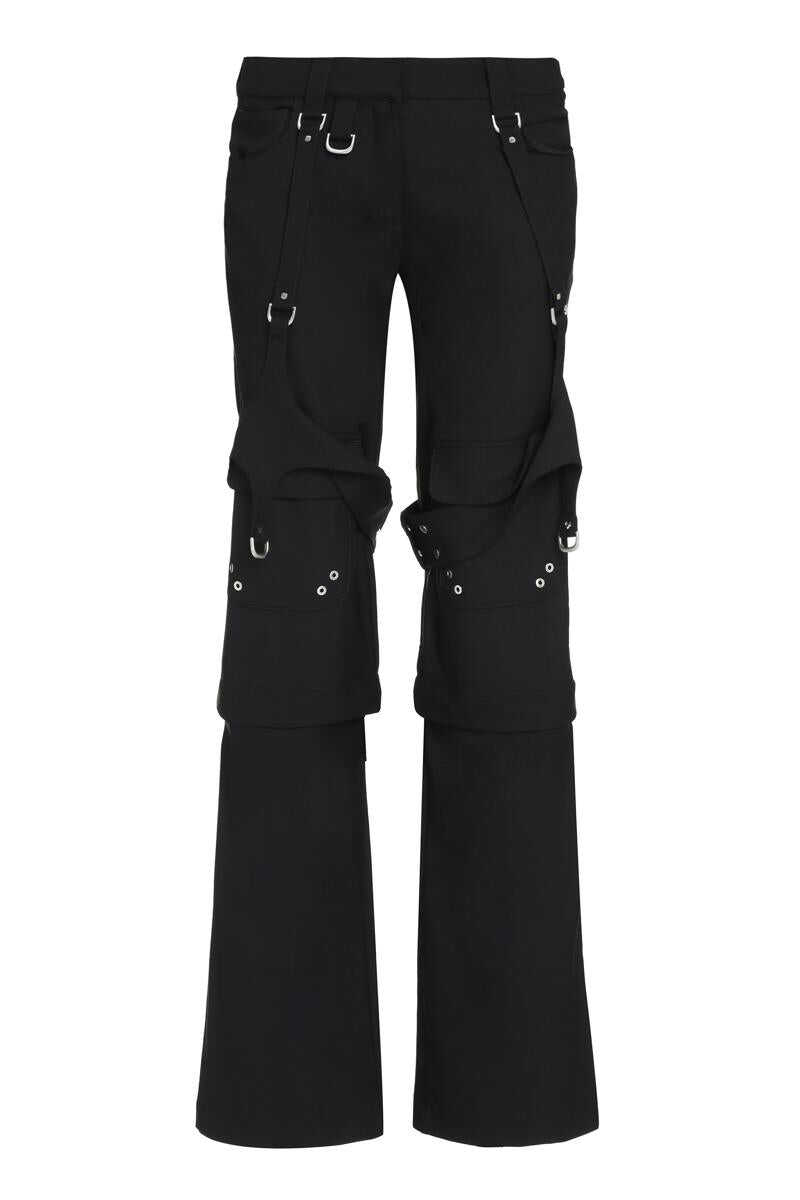 Off-White OFF-WHITE WOOL BLEND CARGO TROUSERS BLACK