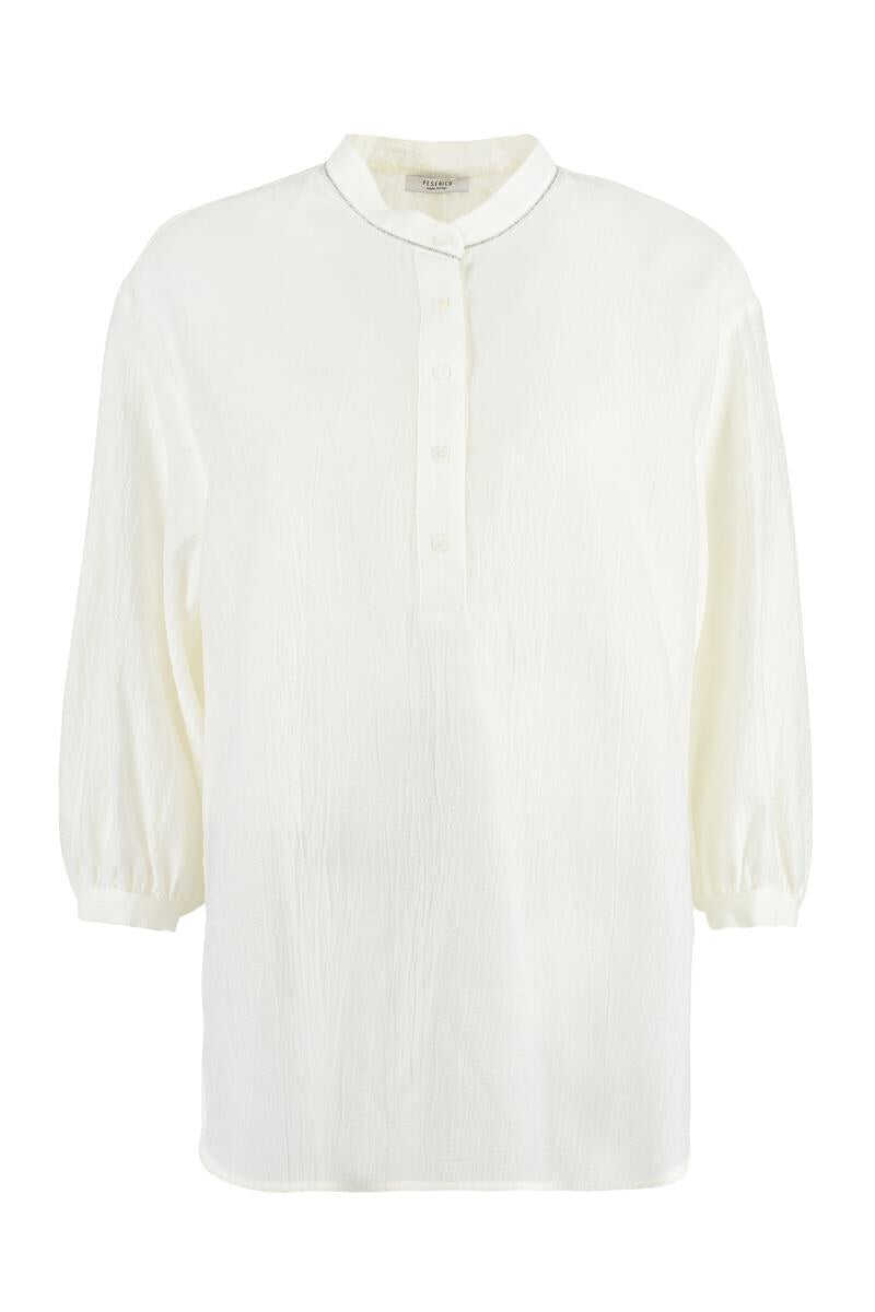 Peserico PESERICO SILK-COTTON BLEND SHIRT WHITE