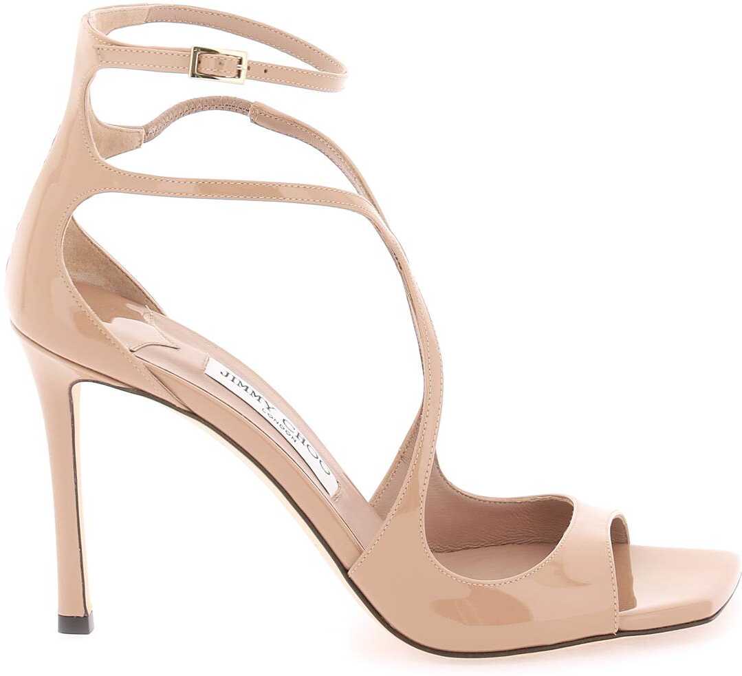 Jimmy Choo Patent Leather Azia 95 Sandals BALLET PINK