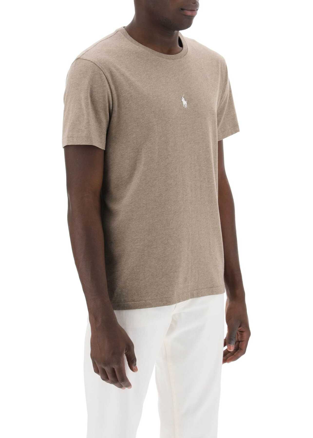 Ralph Lauren Custom Slim Fit Crew-Neck T-Shirt DARK TAUPE HEATHER