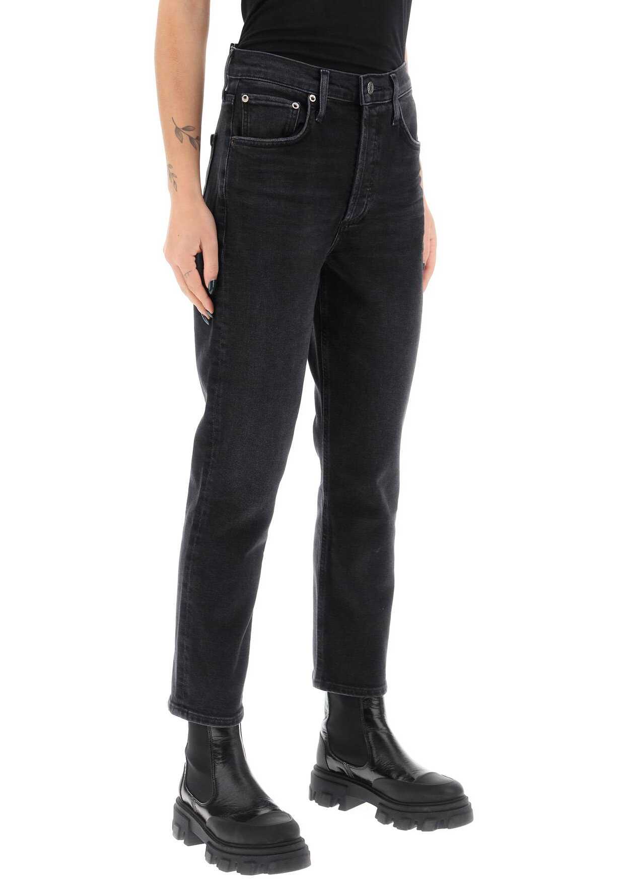 AGOLDE Riley High-Waisted Cropped Jeans PANORAMIC