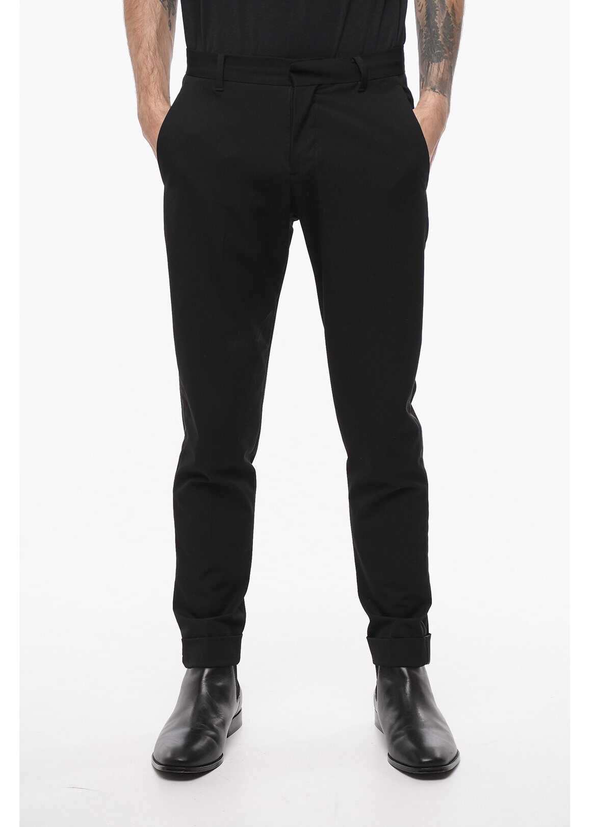 AllSaints Myk Cropped Trousers With Satin Detail Black