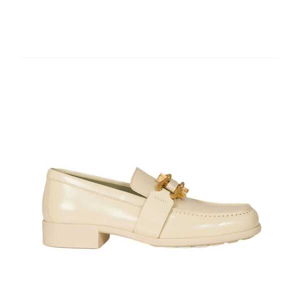 Pantofi fara toc Bottega Veneta Bottega Veneta Monsieur Leather Loafers White Femei (BM 12111351) 1