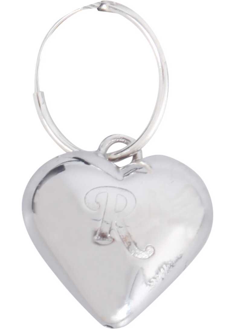 Raf Simons Small Heart Single Earrings With R SILVER image2