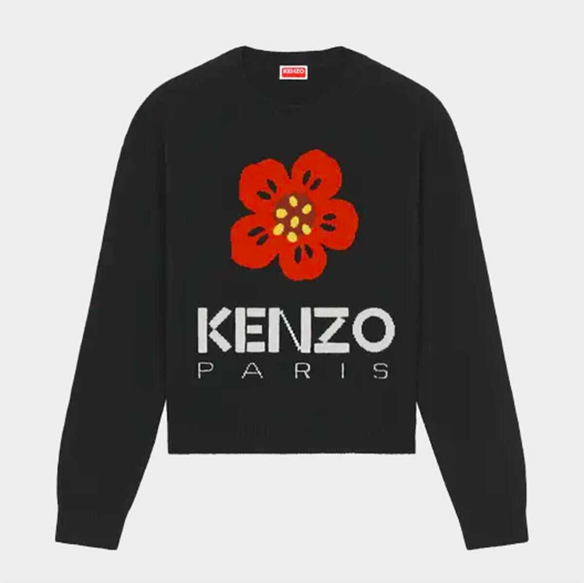 Kenzo KENZO BLACK MULTICOLOUR WOOL JUMPER BLACK