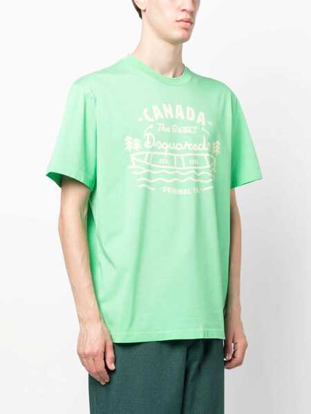Tricouri DSQUARED2 Logo Print T-Shirt GREEN Barbati (BM 12114660) 3