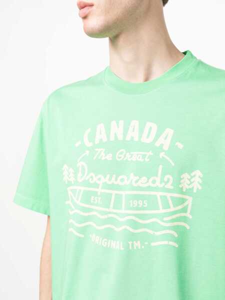 Tricouri DSQUARED2 Logo Print T-Shirt GREEN Barbati (BM 12114660) 5