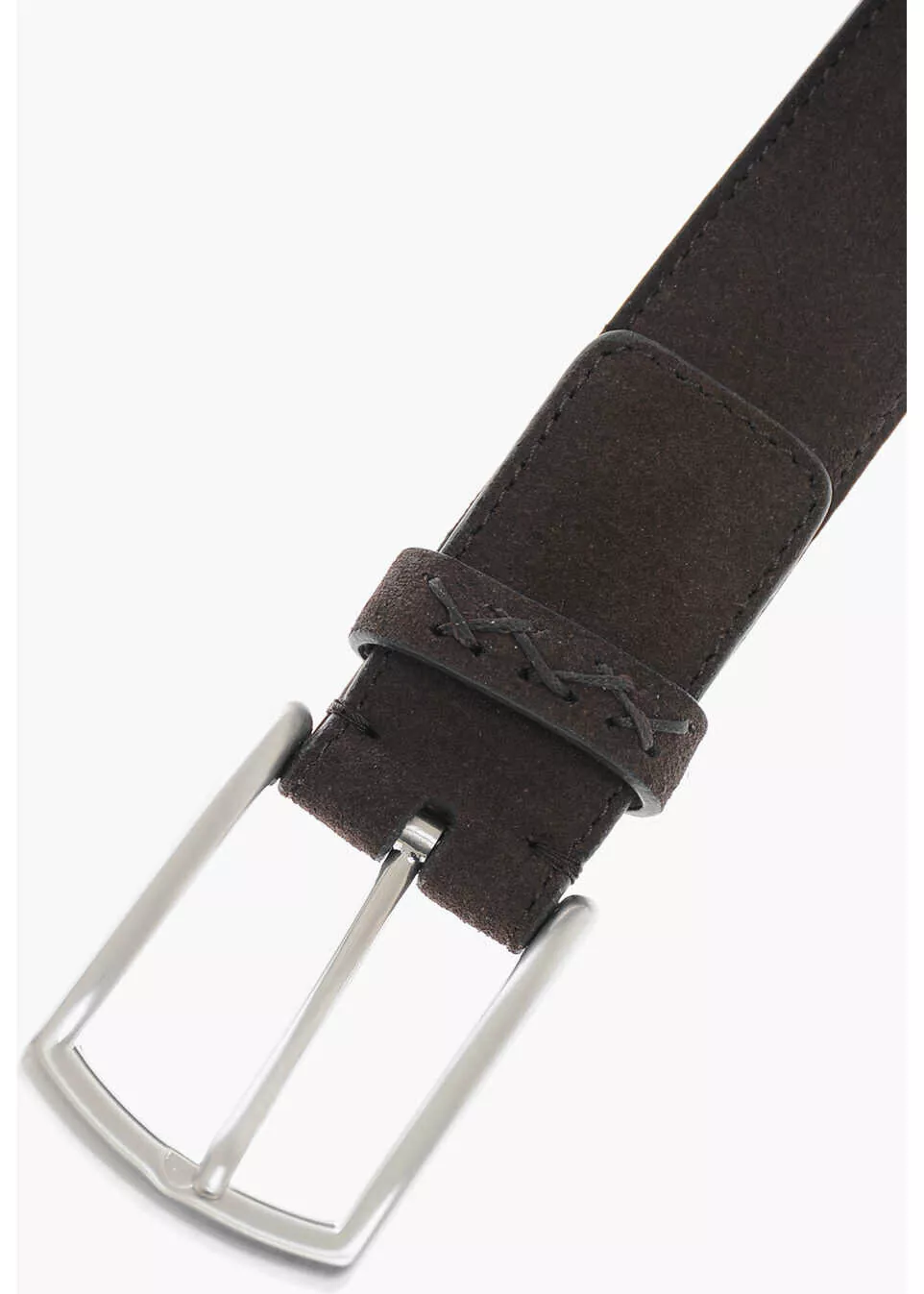 Curele Ermenegildo Zegna Metal Buckle Suede Belt Brown Barbati (BM 12116823) 2