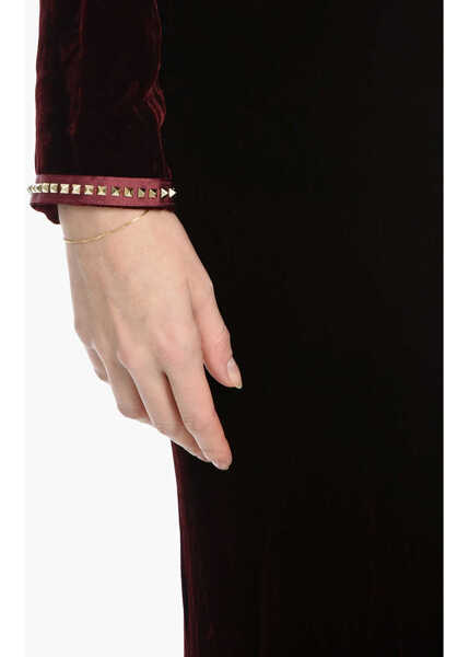 Rochii elegante Philipp Plein Velvet One-Shoulder Amazing Dress Burgundy Femei (BM 12117120) 4