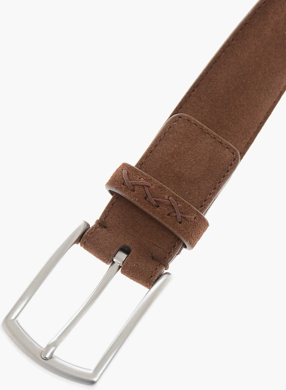 Curele Ermenegildo Zegna Metal Buckle Suede Belt Brown Barbati (BM 12120342) 2