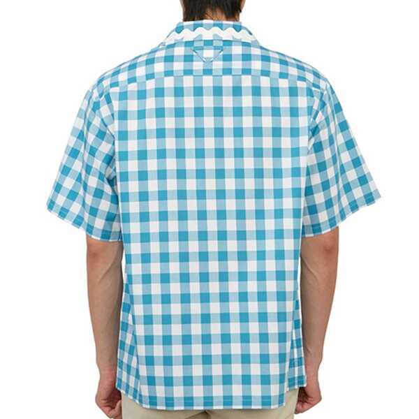Camasi Prada Prada Checked Cotton Shirt Blue Barbati (BM 12127797) 3