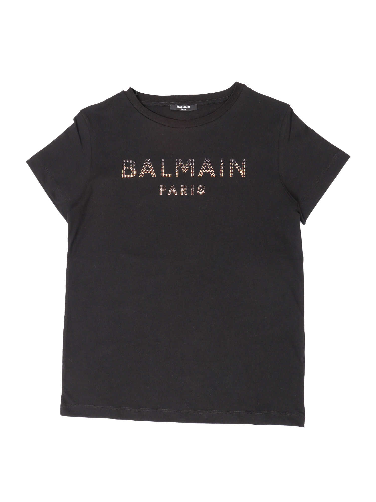 Balmain Crystal logo T-shirt Black