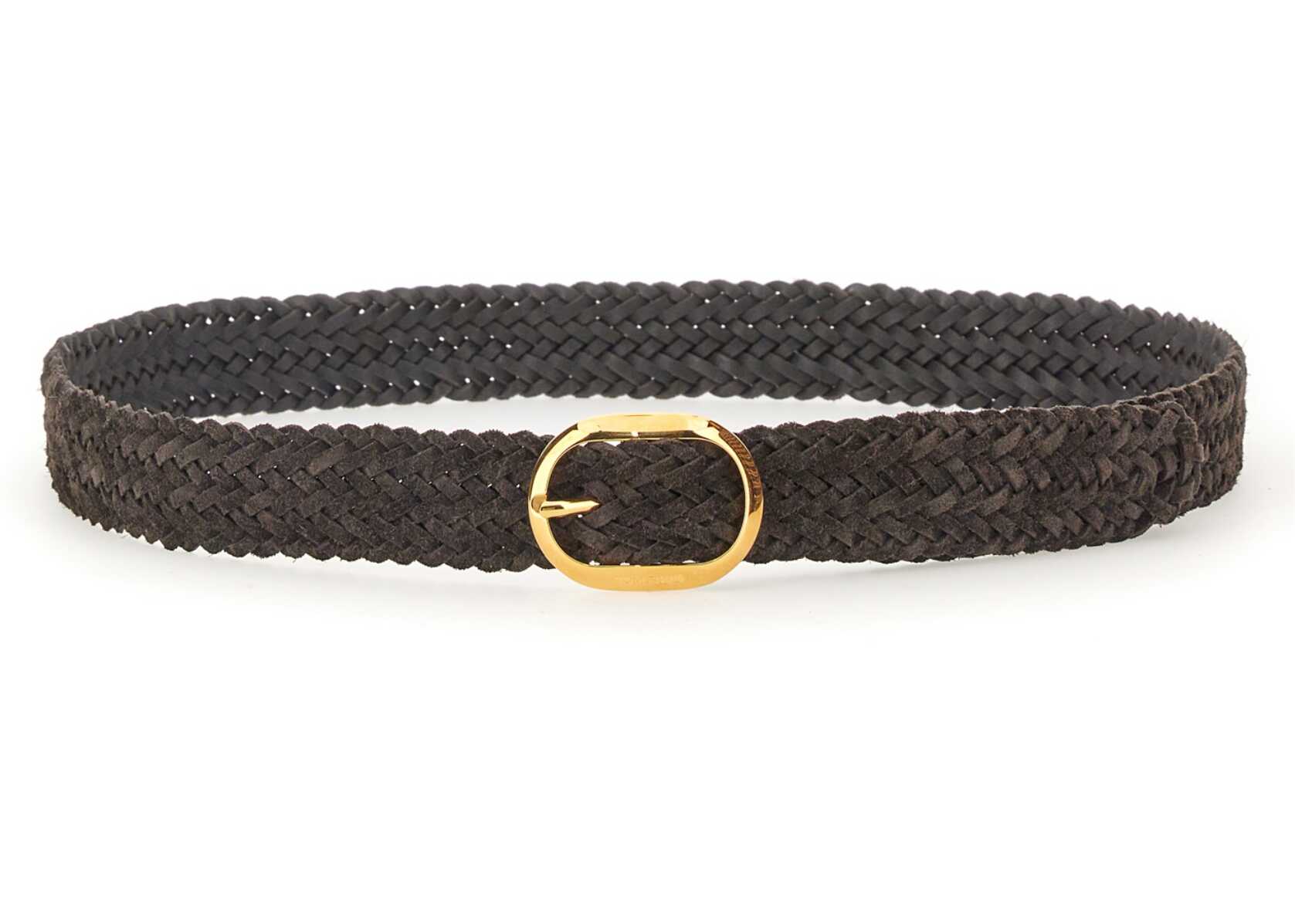 Tom Ford Woven Leather Belt BROWN