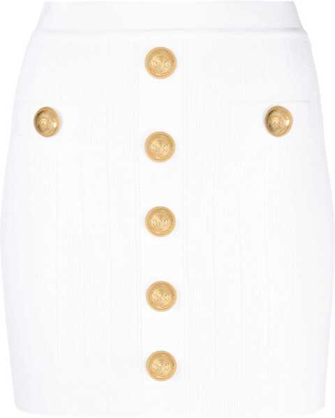 Fuste casual Balmain Knit Skirt WHITE Femei (BM 12135501) 1