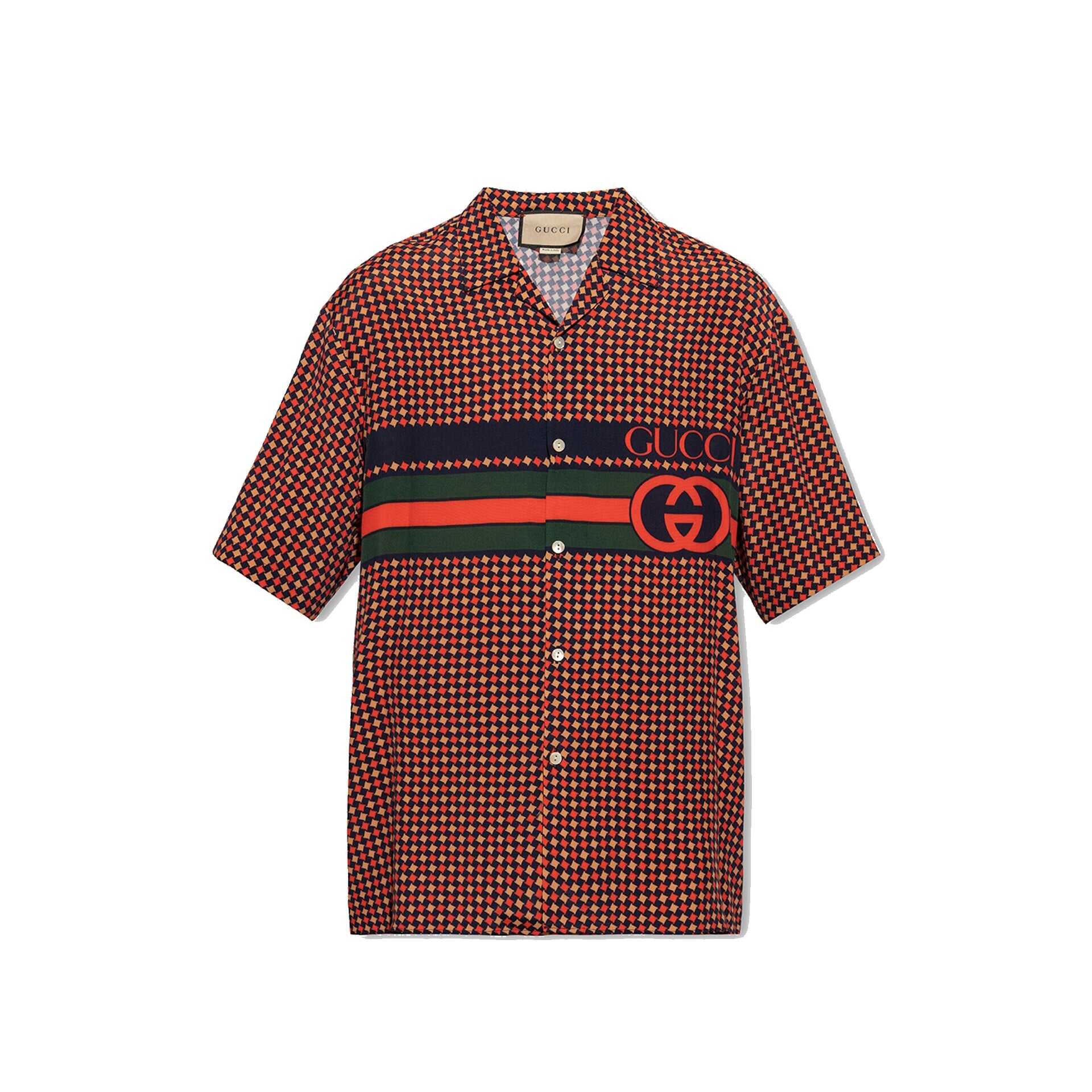 Gucci Patterned Silk Shirt Red