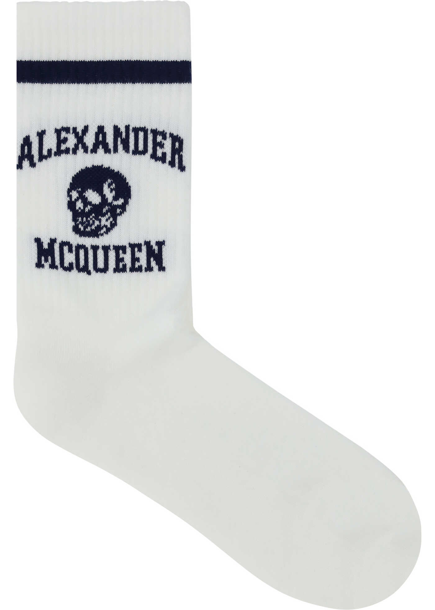 Alexander McQueen Varsity Socks WHITE/INDIGO
